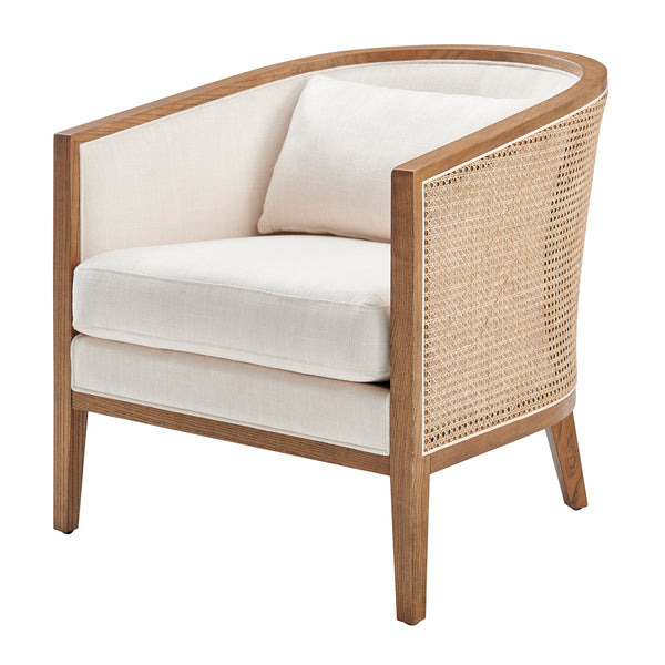 New Pacific Direct Tillman Accent Arm Chair w/ Rattan Shortbread/Natural 28 x 30 x 29.5