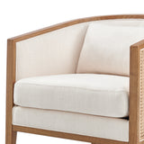 New Pacific Direct Tillman Accent Arm Chair w/ Rattan Shortbread/Natural 28 x 30 x 29.5