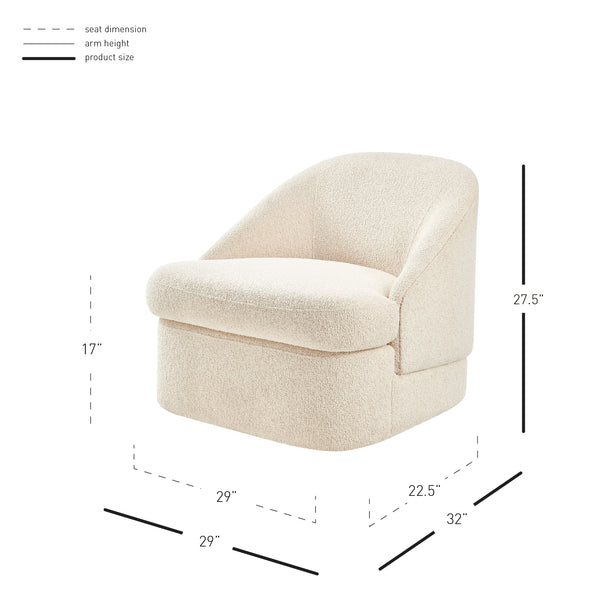 New Pacific Direct Hurley Fabric Swivel Accent Chair Palladian Beige 29 x 32 x 27.5