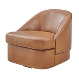 New Pacific Direct Hurley PU Swivel Accent Chair Borneo Chocolate 29 x 32 x 27.5