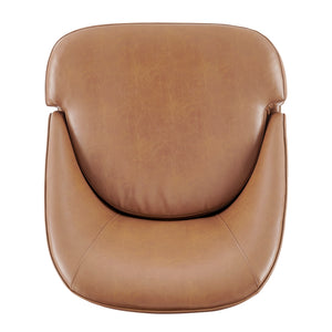 New Pacific Direct Hurley PU Swivel Accent Chair Borneo Chocolate 29 x 32 x 27.5