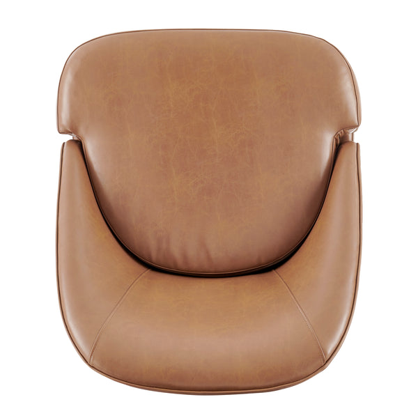 New Pacific Direct Hurley PU Swivel Accent Chair Borneo Chocolate 29 x 32 x 27.5