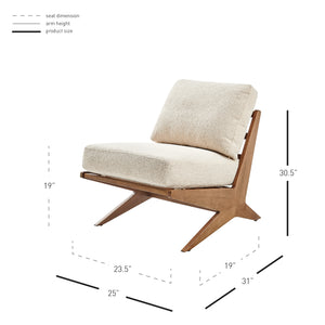 New Pacific Direct Chandler Fabric Accent Chair Palladian Beige 25 x 31 x 30.5