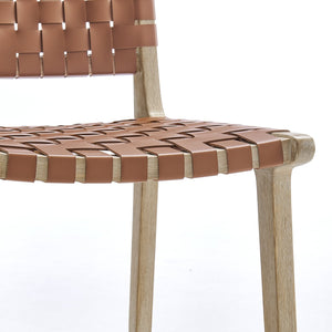 New Pacific Direct Marco Modern Chic Japandi Style Counter Stool With Woven Faux Leather Seat And Driftwood Frame Ochre Brown  3900085-605-dwo-npd