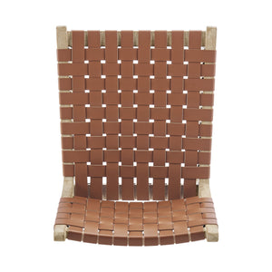 New Pacific Direct Marco Modern Chic Japandi Style Counter Stool With Woven Faux Leather Seat And Driftwood Frame Ochre Brown  3900085-605-dwo-npd