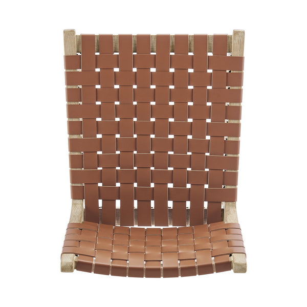 New Pacific Direct Marco Modern Chic Japandi Style Counter Stool With Woven Faux Leather Seat And Driftwood Frame Ochre Brown  3900085-605-dwo-npd