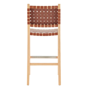 New Pacific Direct Marco PU Counter Stool Ochre Brown 17.5 x 22 x 40