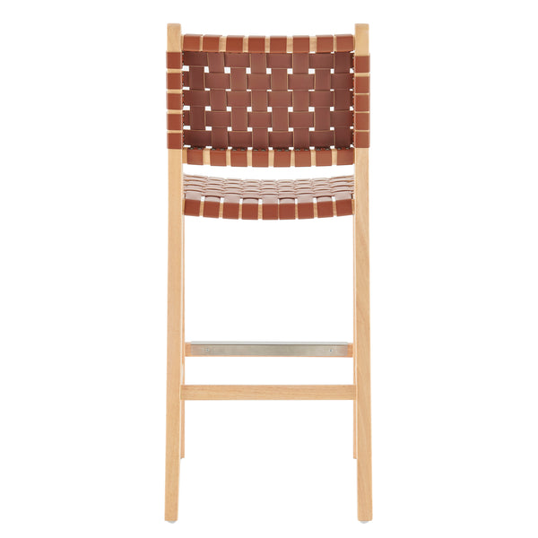 New Pacific Direct Marco PU Counter Stool Ochre Brown 17.5 x 22 x 40