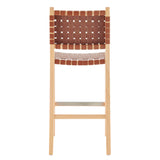 New Pacific Direct Marco PU Counter Stool Ochre Brown 17.5 x 22 x 40