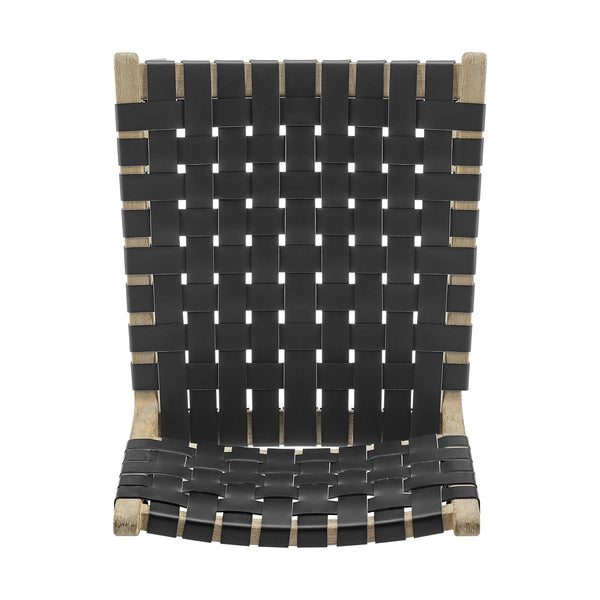 New Pacific Direct Marco Modern Chic Japandi Style Counter Stool With Woven Faux Leather Seat And Driftwood Frame Black  3900085-606-dwo-npd