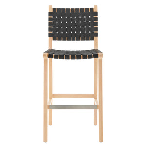 New Pacific Direct Marco PU Counter Stool Black 17.5 x 22 x 40