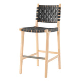 New Pacific Direct Marco PU Counter Stool Black 17.5 x 22 x 40