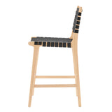 New Pacific Direct Marco PU Counter Stool Black 17.5 x 22 x 40