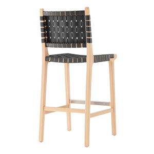 New Pacific Direct Marco PU Counter Stool Black 17.5 x 22 x 40