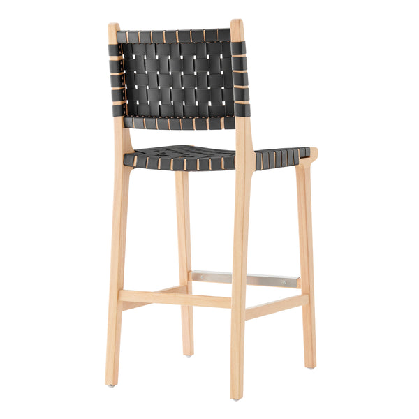 New Pacific Direct Marco PU Counter Stool Black 17.5 x 22 x 40