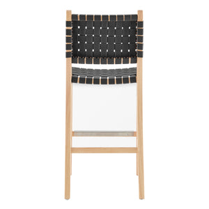 New Pacific Direct Marco PU Counter Stool Black 17.5 x 22 x 40