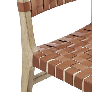 New Pacific Direct Marco Modern Chic Japandi Faux Leather Dining Side Chair Set With Driftwood Frame For Sophisticated Style Ochre Brown  3900086-605-dwo-npd