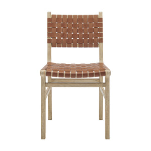 New Pacific Direct Marco Modern Chic Japandi Faux Leather Dining Side Chair Set With Driftwood Frame For Sophisticated Style Ochre Brown  3900086-605-dwo-npd