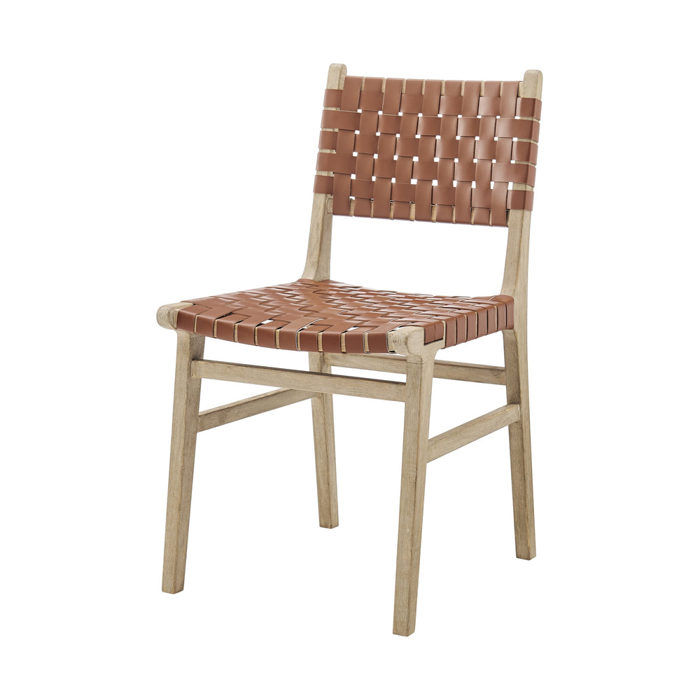 New Pacific Direct Marco Modern Chic Japandi Faux Leather Dining Side Chair Set With Driftwood Frame For Sophisticated Style Ochre Brown  3900086-605-dwo-npd