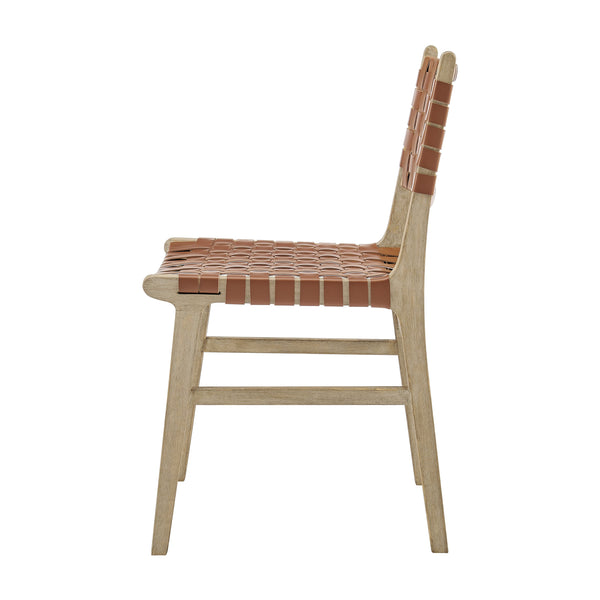 New Pacific Direct Marco Modern Chic Japandi Faux Leather Dining Side Chair Set With Driftwood Frame For Sophisticated Style Ochre Brown  3900086-605-dwo-npd