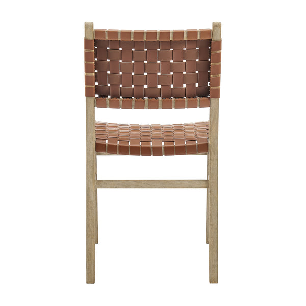 New Pacific Direct Marco Modern Chic Japandi Faux Leather Dining Side Chair Set With Driftwood Frame For Sophisticated Style Ochre Brown  3900086-605-dwo-npd