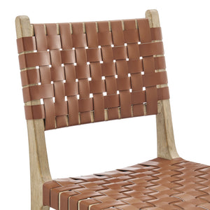 New Pacific Direct Marco Modern Chic Japandi Faux Leather Dining Side Chair Set With Driftwood Frame For Sophisticated Style Ochre Brown  3900086-605-dwo-npd