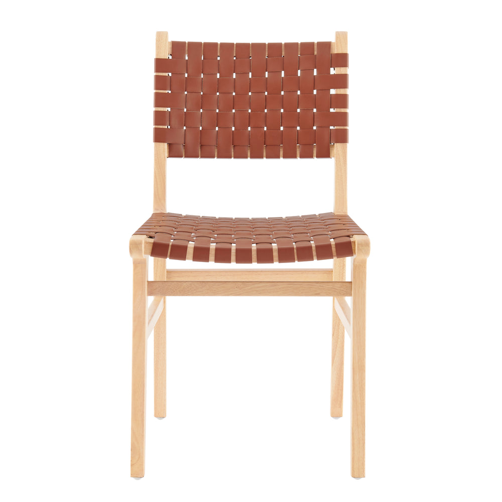 New Pacific Direct Marco PU Dining Side Chair - Set of 2 Ochre Brown 19.5 x 23 x 35