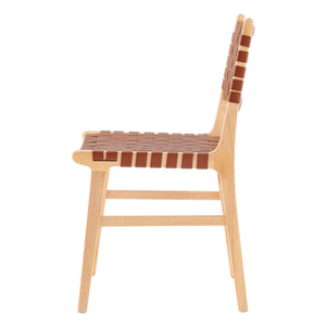 New Pacific Direct Marco PU Dining Side Chair - Set of 2 Ochre Brown 19.5 x 23 x 35