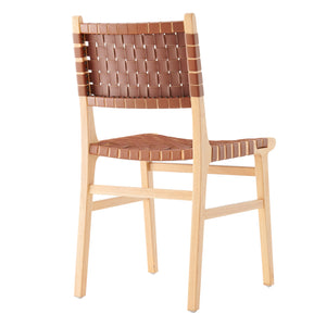 New Pacific Direct Marco PU Dining Side Chair - Set of 2 Ochre Brown 19.5 x 23 x 35