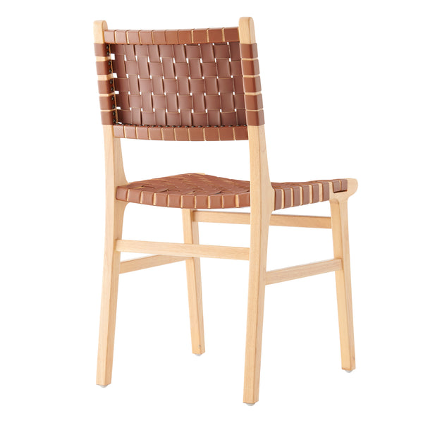 New Pacific Direct Marco PU Dining Side Chair - Set of 2 Ochre Brown 19.5 x 23 x 35