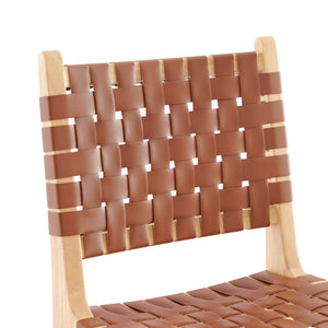 New Pacific Direct Marco PU Dining Side Chair - Set of 2 Ochre Brown 19.5 x 23 x 35