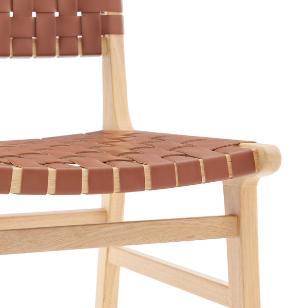 New Pacific Direct Marco PU Dining Side Chair - Set of 2 Ochre Brown 19.5 x 23 x 35