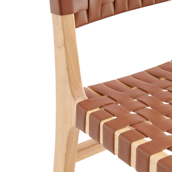 New Pacific Direct Marco PU Dining Side Chair - Set of 2 Ochre Brown 19.5 x 23 x 35