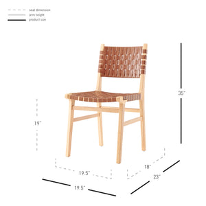 New Pacific Direct Marco PU Dining Side Chair - Set of 2 Ochre Brown 19.5 x 23 x 35