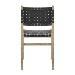 New Pacific Direct Marco Modern Chic Japandi Faux Leather Dining Side Chair Set With Driftwood Frame For Sophisticated Style Black  3900086-606-dwo-npd