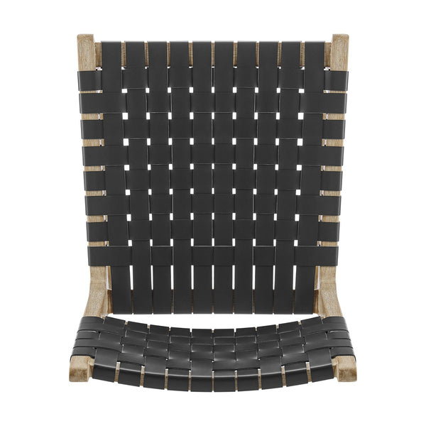 New Pacific Direct Marco Modern Chic Japandi Faux Leather Dining Side Chair Set With Driftwood Frame For Sophisticated Style Black  3900086-606-dwo-npd