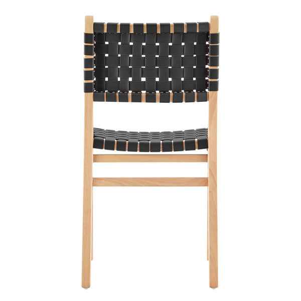 New Pacific Direct Marco PU Dining Side Chair - Set of 2 Black 19.5 x 23 x 35
