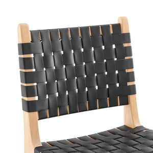 New Pacific Direct Marco PU Dining Side Chair - Set of 2 Black 19.5 x 23 x 35