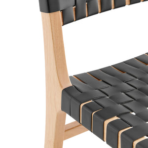 New Pacific Direct Marco PU Dining Side Chair - Set of 2 Black 19.5 x 23 x 35