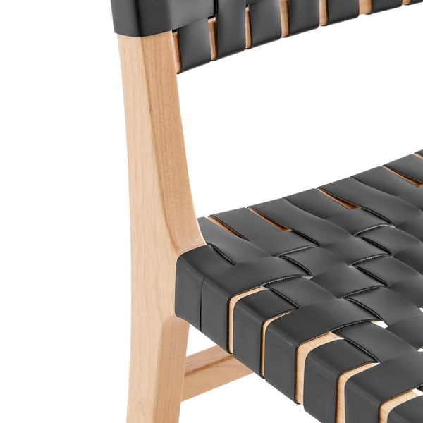 New Pacific Direct Marco PU Dining Side Chair - Set of 2 Black 19.5 x 23 x 35