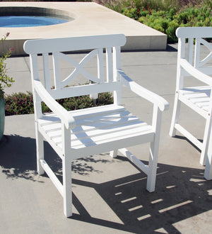 Homeroots White Garden Armchair  Wood 390008