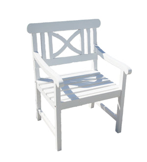 Homeroots White Garden Armchair  Wood 390008