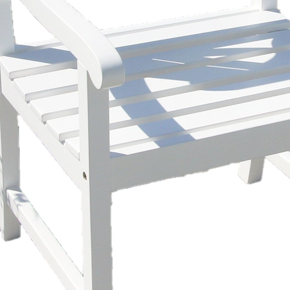 Homeroots White Garden Armchair  Wood 390008