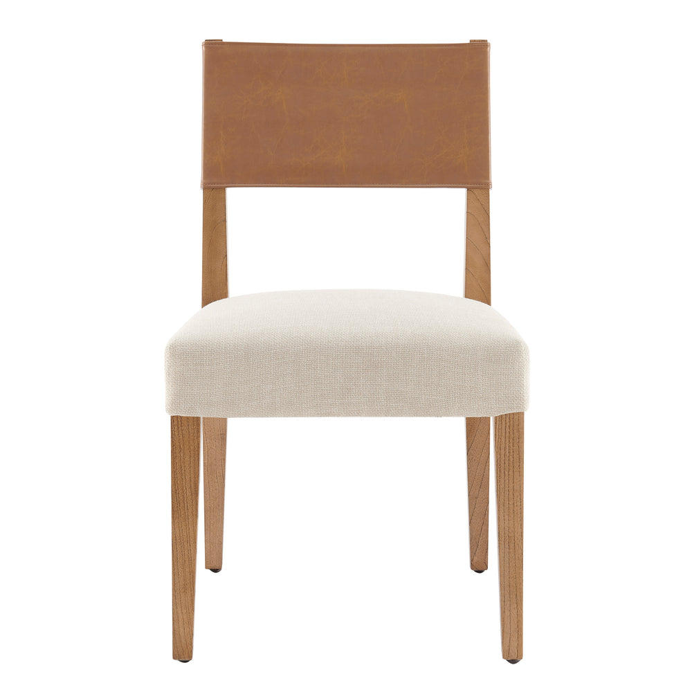 New Pacific Direct Kylo PU/ Fabric Dining Side Chair - Set of 2 Borneo Chocolate/Meridien Cream 21 x 24 x 35.5