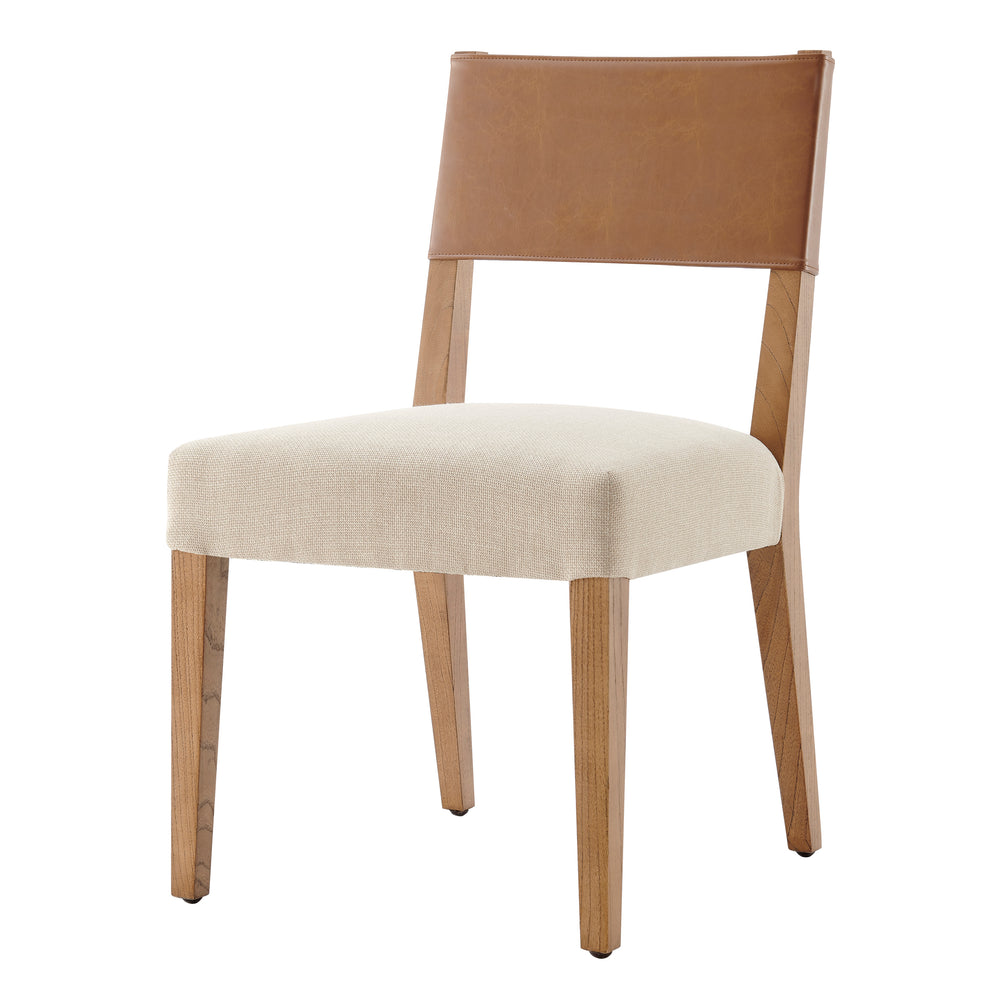 New Pacific Direct Kylo PU/ Fabric Dining Side Chair - Set of 2 Borneo Chocolate/Meridien Cream 21 x 24 x 35.5