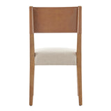 New Pacific Direct Kylo PU/ Fabric Dining Side Chair - Set of 2 Borneo Chocolate/Meridien Cream 21 x 24 x 35.5