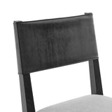 New Pacific Direct Kylo PU/ Fabric Dining Side Chair - Set of 2 Borneo Black/Meridien Gray 21 x 24 x 35.5
