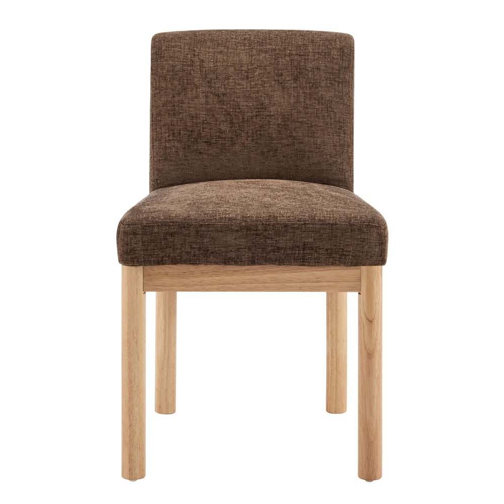 Bloomfield Fabric Low-Back Dining Side Chair - Set of 2 Santana Dark Brown 3900093-637 New Pacific Direct