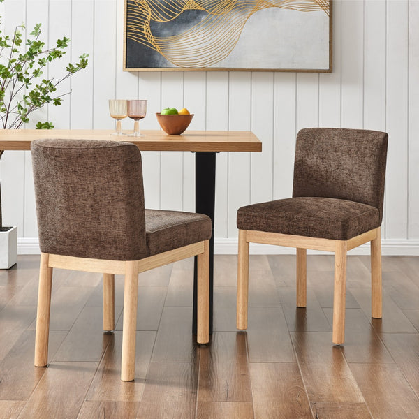 Bloomfield Fabric Low-Back Dining Side Chair - Set of 2 Santana Dark Brown 3900093-637 New Pacific Direct