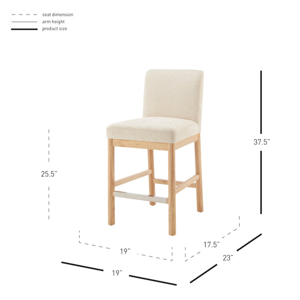 Bloomfield Fabric Counter Stool Santana Cream, Beige 3900095-636 New Pacific Direct